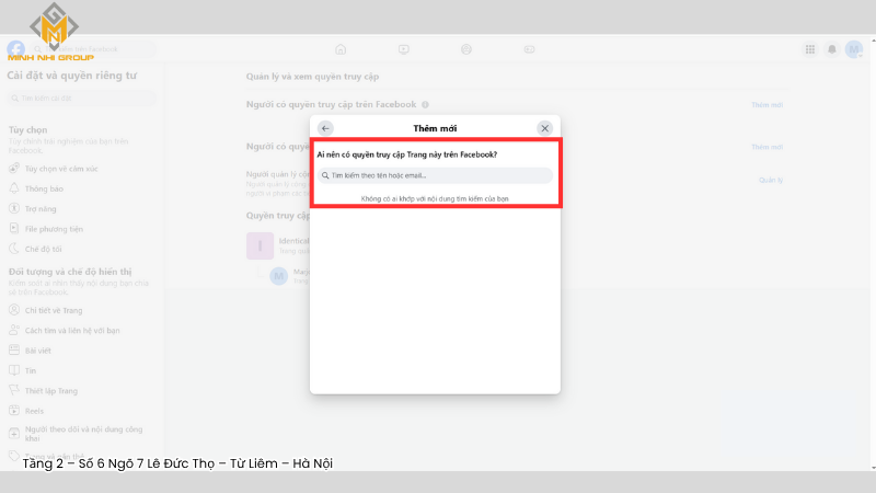 Nhập tên tài khoản Facebook hoặc Email
