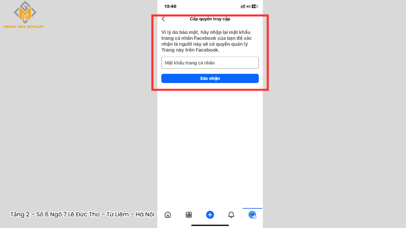 Nhập mật khâu để hoàn tất