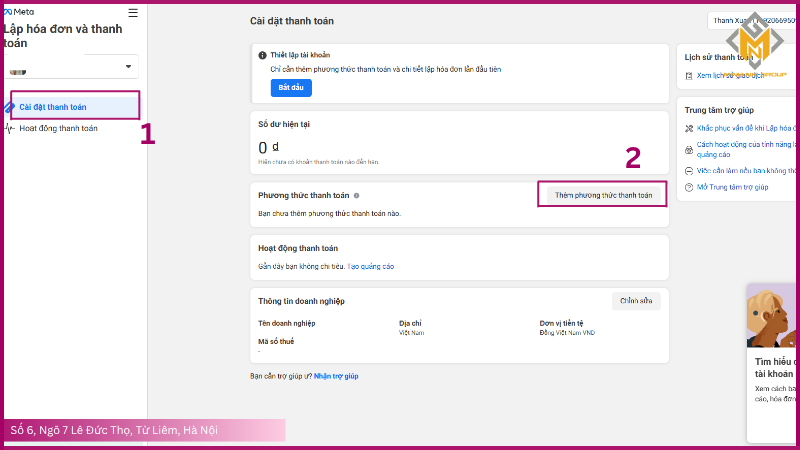 Chọn Cài đặt thanh toán > Thêm phương thức thanh toán