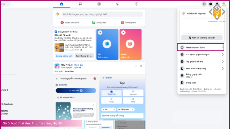 Chọn Meta Businees Suite