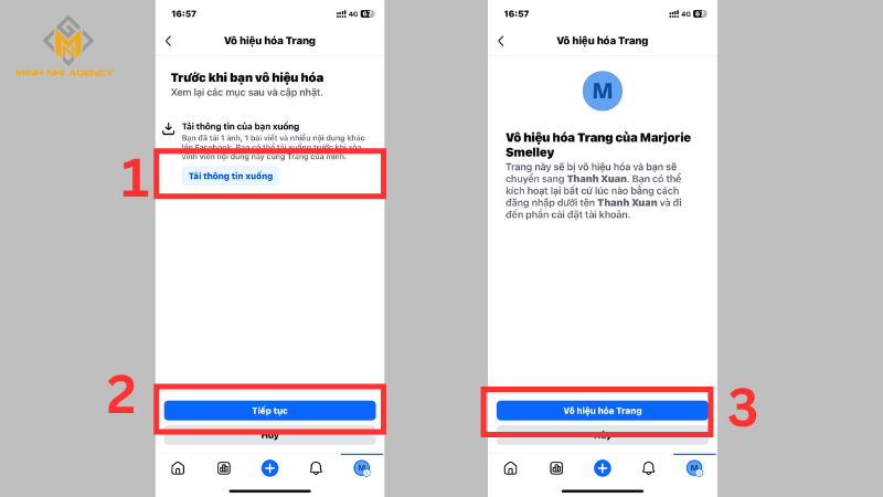 Chọn Vô hiệu hoá Trang