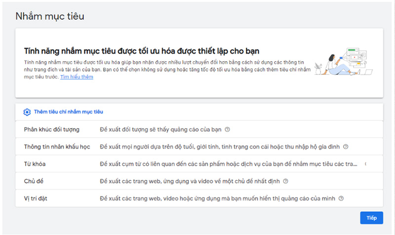 Lựa chọn nhằm mục tiêu của quảng cáo hiển thị