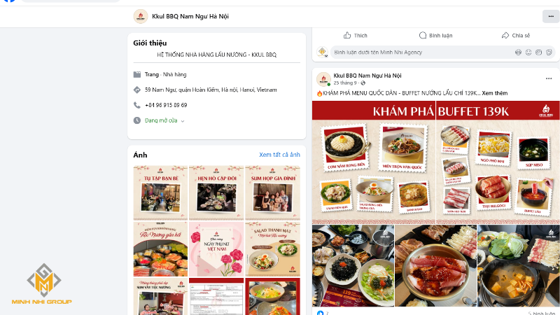 Mẫu content quảng cáo của Kkul BBQ