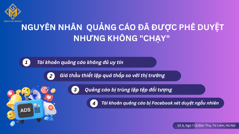 Nguyên nhân quảng cáo Facebook được duyệt nhưng không chạy